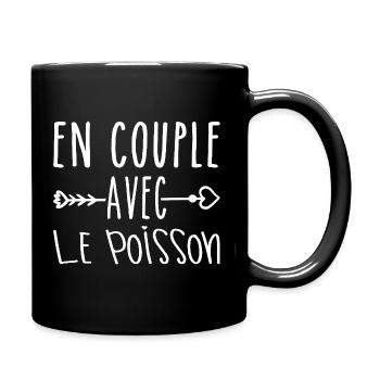 Paare mit Fische, Fische Fans Geschenk - Tasse einfarbig - Schwarz - Rechts