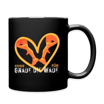 Keine Gnade für die Wade – Lustiges Rennrad Design - Tasse einfarbig - Schwarz - Rechts