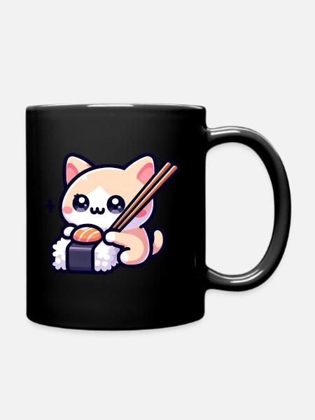 Chat Sushi - Mug uni - noir