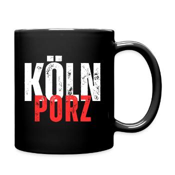 Porz weiß rot - Tasse einfarbig - Schwarz - Rechts
