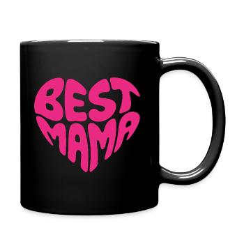 Best Mama Retro Heart Design Mother’s Day Design - Full Colour Mug - black - Right