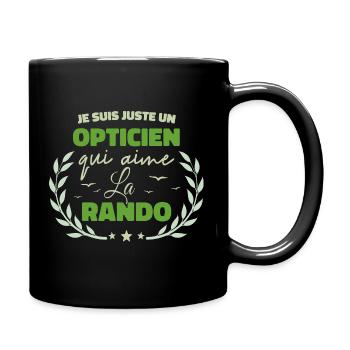 Fier d’être Opticien et Passionné de la Randonnée - Mug uni - noir - Droite