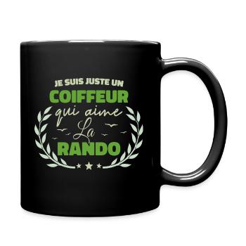 Fier d’être Coiffeur et Passionné de la Randonnée - Mug uni - noir - Droite