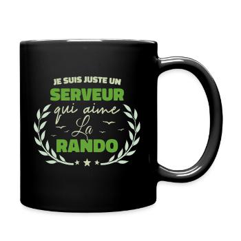 Fier d’être Serveur et Passionné de la Randonnée - Mug uni - noir - Droite