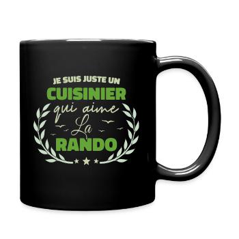 Fier d’être Cuisinier et Passionné de la Randonnée - Mug uni - noir - Droite