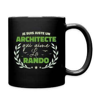Fier d’être Architecte et Passionné de la Randonné - Mug uni - noir - Droite