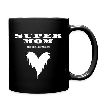 SuperMom - Tasse einfarbig - Schwarz - Rechts