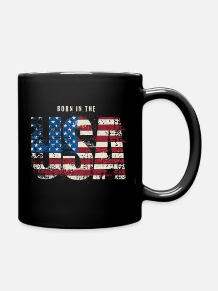 Born in the USA - Full Colour Mug - black