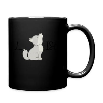 Louise-Version eines kleinen Wolfes - Tasse einfarbig - Schwarz - Rechts