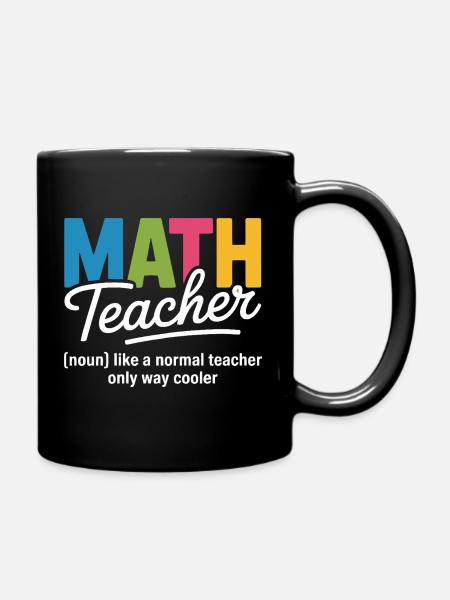 Colourful Math Teacher Illustration T-Shirt - Full Colour Mug - black