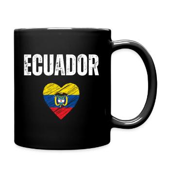 Ich liebe Ecuador, die Flagge von Ecuador - Tasse einfarbig - Schwarz - Rechts