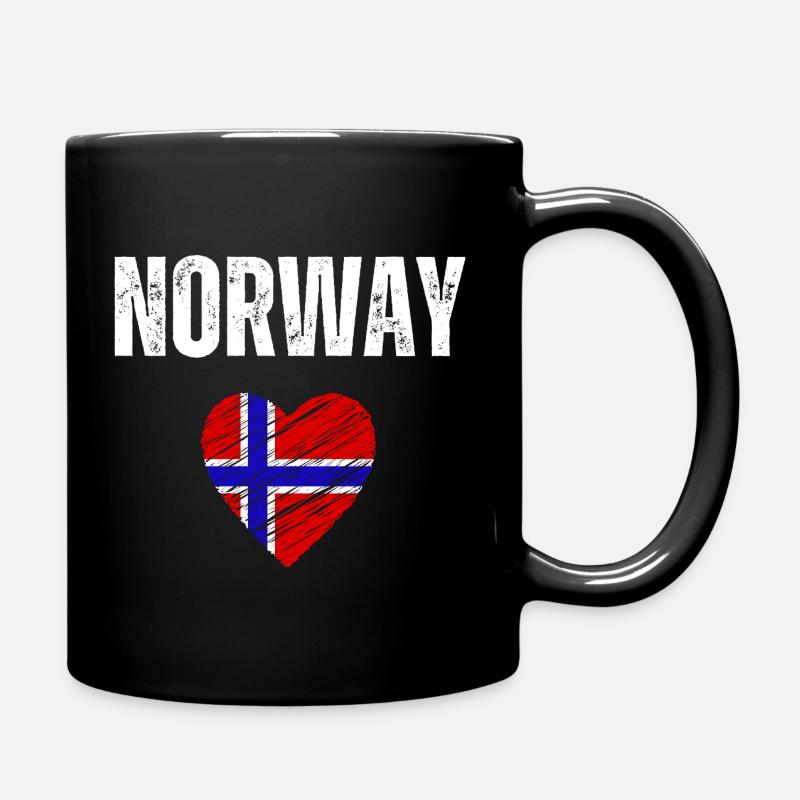 Ich liebe Norwegen, die Flagge Norwegens - Tasse einfarbig - Schwarz