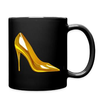 Golden High Heel Shoe Design AI Style - Full Colour Mug - black - Right