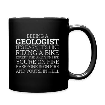 Géologue à vélo Géologie - Mug uni - noir - Droite