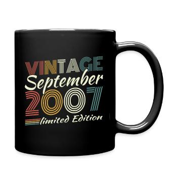 September 2007 Retro Vintage Birthday Gift - Full Colour Mug - black - Right