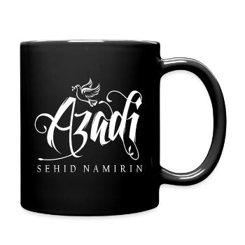 Kurdistan Kurdish calligraphy with flying dolphin - Full Colour Mug - black - Right
