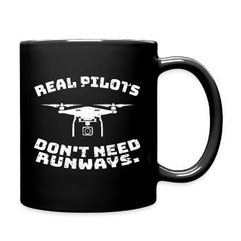 Les vrais pilotes n'ont pas besoin de pistes - Mug uni - noir - Droite