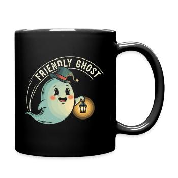 Friendly Ghost with Lantern - Full Colour Mug - black - Right