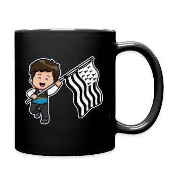Bretonischer Junge Bretonischer Kostüm Flagge Gwenn ha du - Tasse einfarbig - Schwarz - Rechts