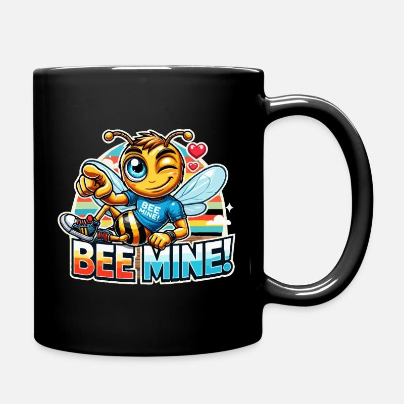 Bee Mine for men - Full Colour Mug - black