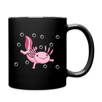 Illustration d’axolotl rose mignon - Mug uni - noir - Droite