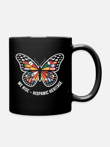We Rise Hispanic Heritage Schmetterling - Tasse einfarbig - Schwarz