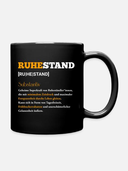Ruhestand Minimaler Zeitdruck - Tasse einfarbig - Schwarz