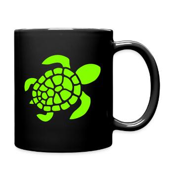 Schildkröte Logo Schildkrötenpanzer Muster Symbol - Tasse einfarbig - Schwarz - Rechts