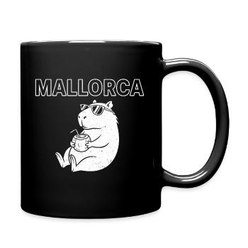Mallorca Capybara Kokosnuss - Tasse einfarbig - Schwarz - Rechts
