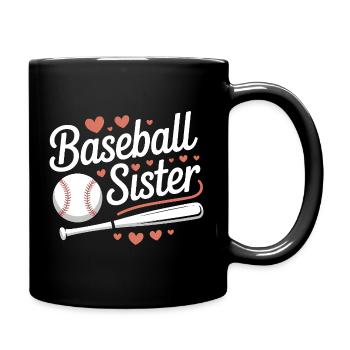 Baseball Spruch Schwester Lustig Baseball Geschenk - Tasse einfarbig - Schwarz - Rechts