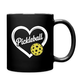 Pickleball Heart Motif - Full Colour Mug - black - Right