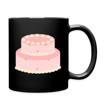 Gâteau à la rose pastel avec guirlandes - Mug uni - noir - Droite