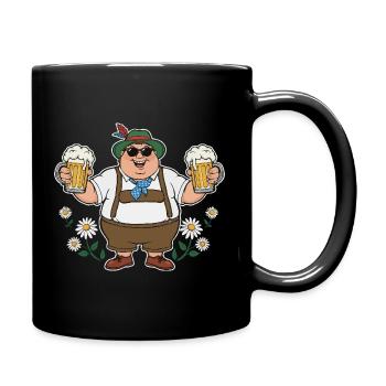 Bayerischer Bierfreund München Krügen Lederhose  - Tasse einfarbig - Schwarz - Rechts