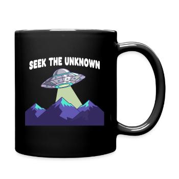 UFO over mountain ranges - Full Colour Mug - black - Right