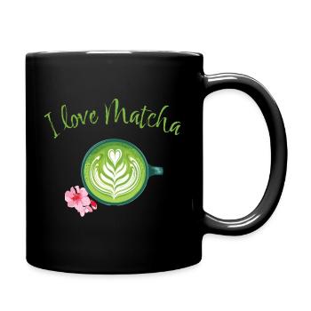 Matcha love - Tasse einfarbig - Schwarz - Rechts
