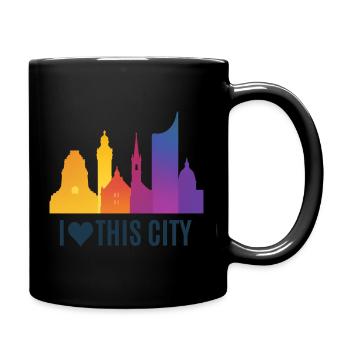 Herzstadt Skyline Gradient - Full Colour Mug - black - Right