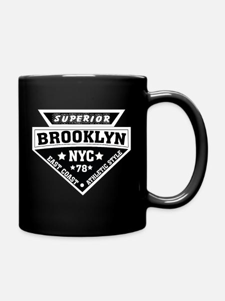 Brooklyn NYC Athletic Shield - Full Colour Mug - black