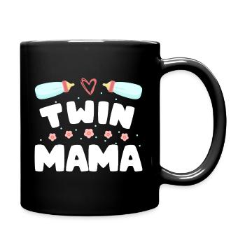Twin Mom Pregnancy Mom of Twins - Full Colour Mug - black - Right