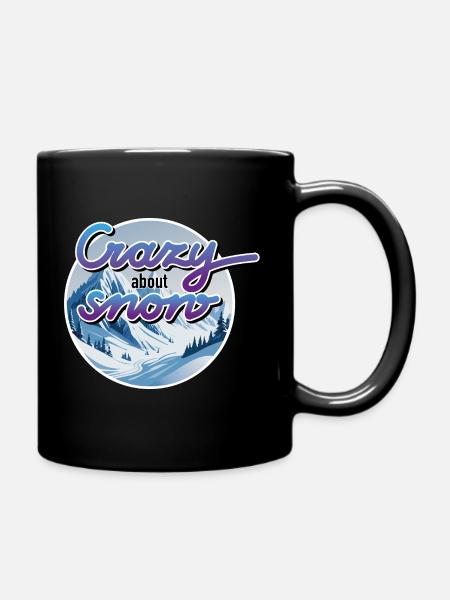 Winter, Berge, Schnee - Tasse einfarbig - Schwarz