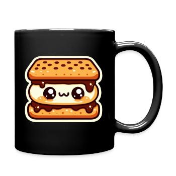 Kawaii Chocolate Cookie - Full Colour Mug - black - Right