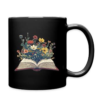 Livre fleuri - Mug uni - noir - Droite