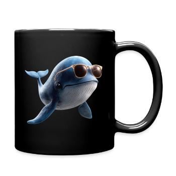 Blauwal Wal Blauwale Walgesang Taucher Ozean Wale - Tasse einfarbig - Schwarz - Rechts
