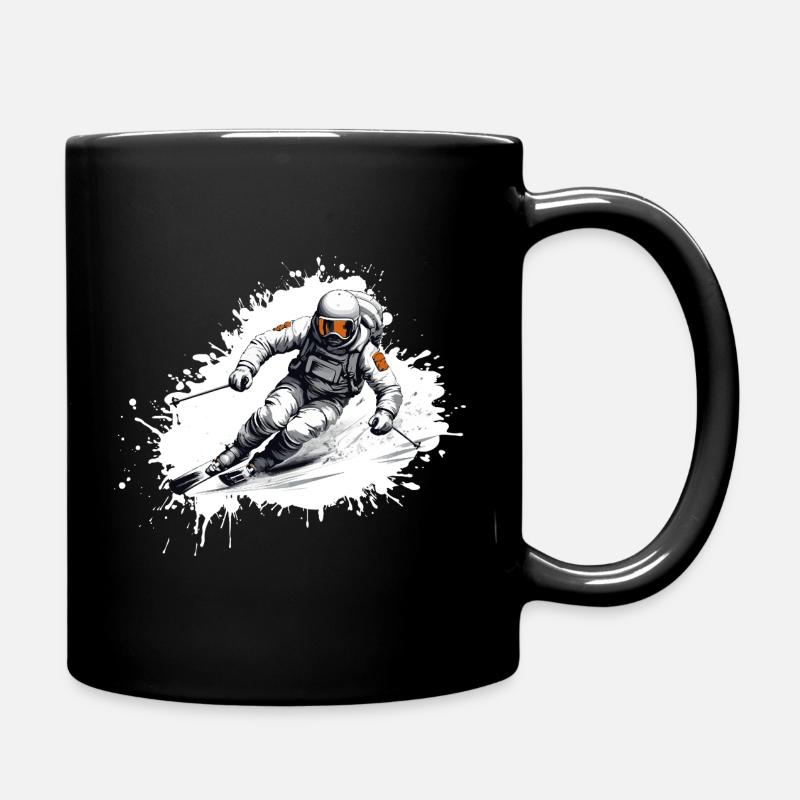 Astronaut Ski Skifahren - Tasse einfarbig - Schwarz