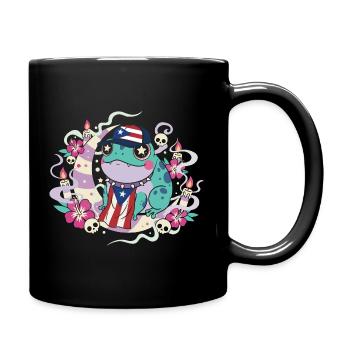 Pastell Goth Kawaii Coqui Puerto Rico - Tasse einfarbig - Schwarz - Rechts