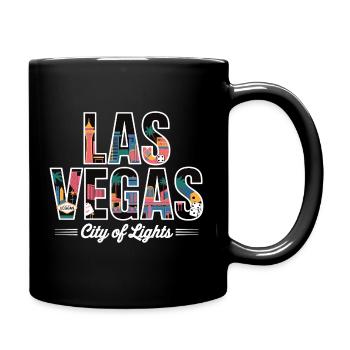 Las Vegas City of Lights – Retro Casino - Full Colour Mug - black - Right