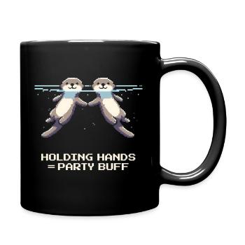 Holding hands = group strengthening | Otter RPG - Full Colour Mug - black - Right