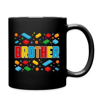Brother Brick Builder Creative Family Block Lover - Full Colour Mug - black - Right