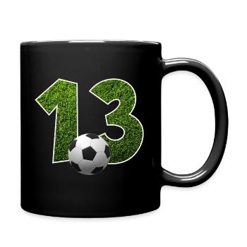 NON. 13 NUMÉRO 13 FOOTBALL 13E ANNIVERSAIRE - Mug uni - noir - Droite