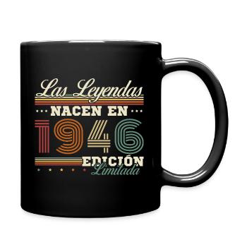 80 Jahr 1946 Vintage Retro Geburtstag - Tasse einfarbig - Schwarz - Rechts