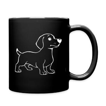 Hund weiß weißer Hunde T-shirt Geschenk  - Tasse einfarbig - Schwarz - Rechts